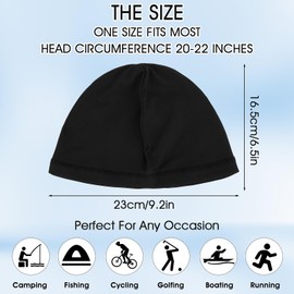 2 Pcs Wave Caps for Men Silky Stocking Caps Doo Rags for 360 540 723 Waves Compression Stain Caps Silky Durags Caps Ideal Gifts for Christmas Thanksgiving Father's Day (Black)