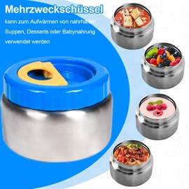 Pawsautomotively Thermal Food Container for Children 250 ml, with Double Lid, Stainless Steel, with Anti-scald Handle, Portable Heat Container, Suitable for School Trips, Picnics, Spring Trips