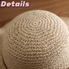 Womens Floppy Straw Sun Hat Foldable Wide Brim Summer Beach