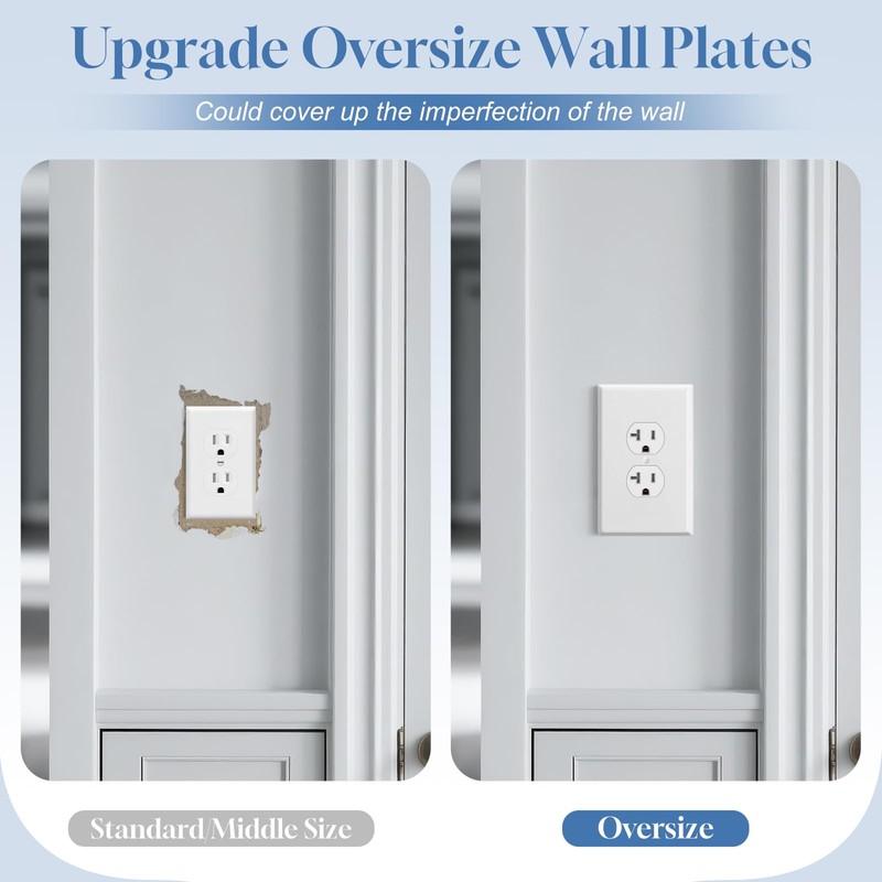 Oversized Duplex Outlet Covers 20 Pack Jumbo Duplex Receptacle Outlet