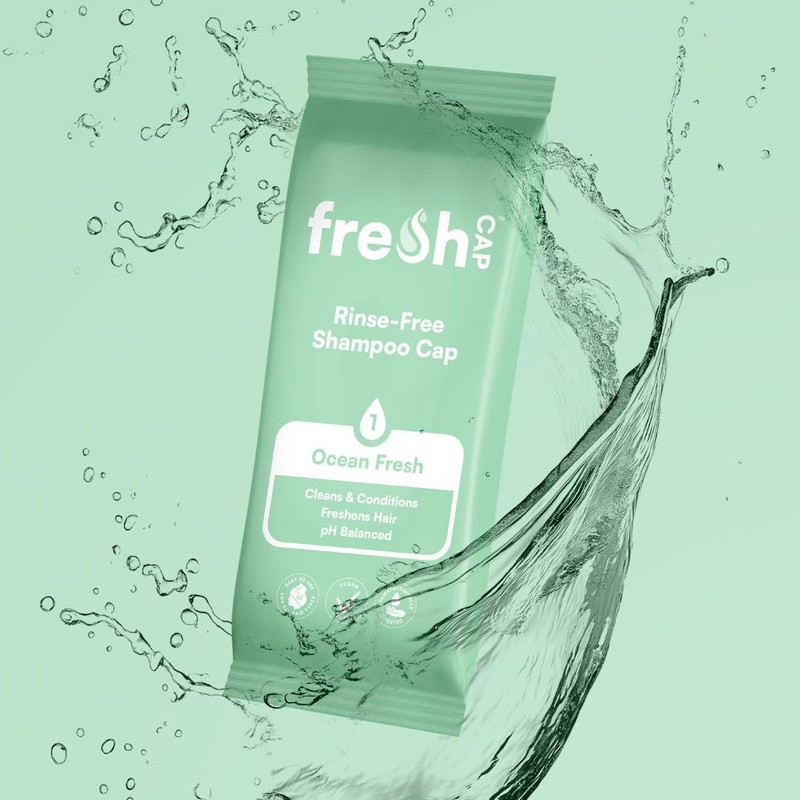 FreshWipes Ocean Fresh Shampoo Cap Pack of 6 - No