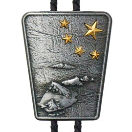 Bowties.jp prt0214 Silver Ocean Star Loop Tie Necklace Polar Tie Polo Tie Bolo Tie, Polyester