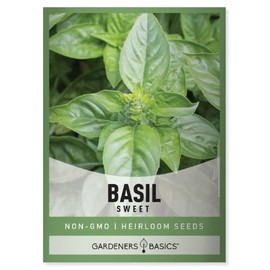 Sweet Basil Seeds for Planting Herbs - Heirloom Non-GMO Herb Plant Seeds for Home Herb Garden Indoors, Outdoors, and Hydroponics by Gardeners Basics