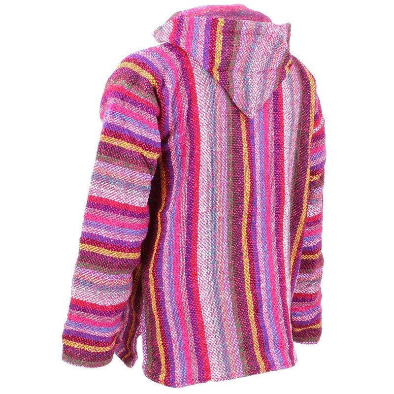 Siesta Mexican Baja Jerga Hoody - Pink Multi (X-Large)