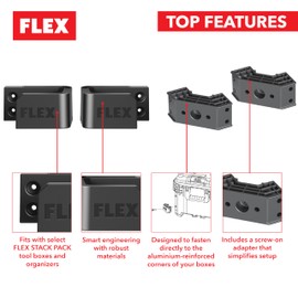 FLEX - Stack Pack Tool Storage System - Cable Wrap - 531472 - Includes Screw-On Adapter - Workshop Storage, Work Tools and Accessories - Black Cable Management Wrap