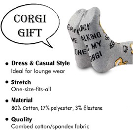 TSOTMO Corgi Dog Pet Lover Socks Leave Me Alone Only Talking To My Corgi Today Socks Gift for Dog Lover (U.Corgi)