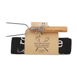 Mud Pie S'more Towel and Roasting Stick Set, S'more Please, 26" x 16.5"