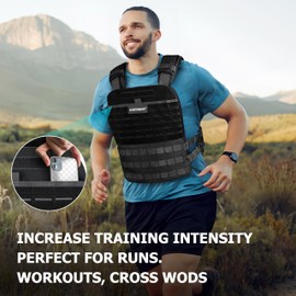 EVERYMATE Weighted Vest Men, Adjustable Weighted Vest Workout Vest for Strength Training Adjustable Strength and Endurance Training Fitness Tactical Running