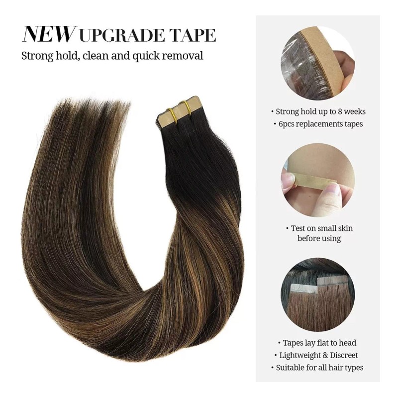 Doores Extensiones Cabello Real 14in Balayage Natural A Castañ 50gr