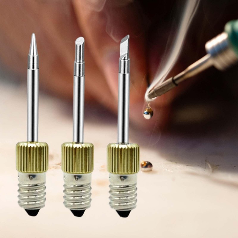 Sharplace 3 x Electronic Soldering Iron Tips, Replaceable E10 Components,