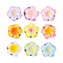 9PCS Flower Car Vent Clips – 2025 New Version, Hawaiian Hibiscus Car Accessories Tropical Flower Plumeria Air Freshener Conditioning Vent Clips Cute Pink Car Interior Accessories Decor