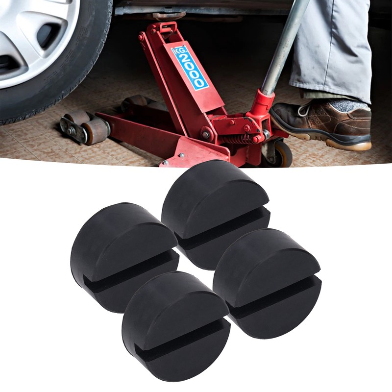 4PCS Rubber Jack Lifting Pad Adapter Floor Round Slotted Frame