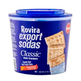 Rovira Export Soda Crackers, 21 oz. Bucket - A Perfect Snack - Great with Tuna Fish Dip or the Conchita Guava Preserves