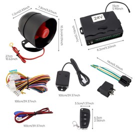 ePathChina Universal 24V Auto Car Alarm Keyless Entry System for Truck/SUV with Remote Control, Car Alarm Security System