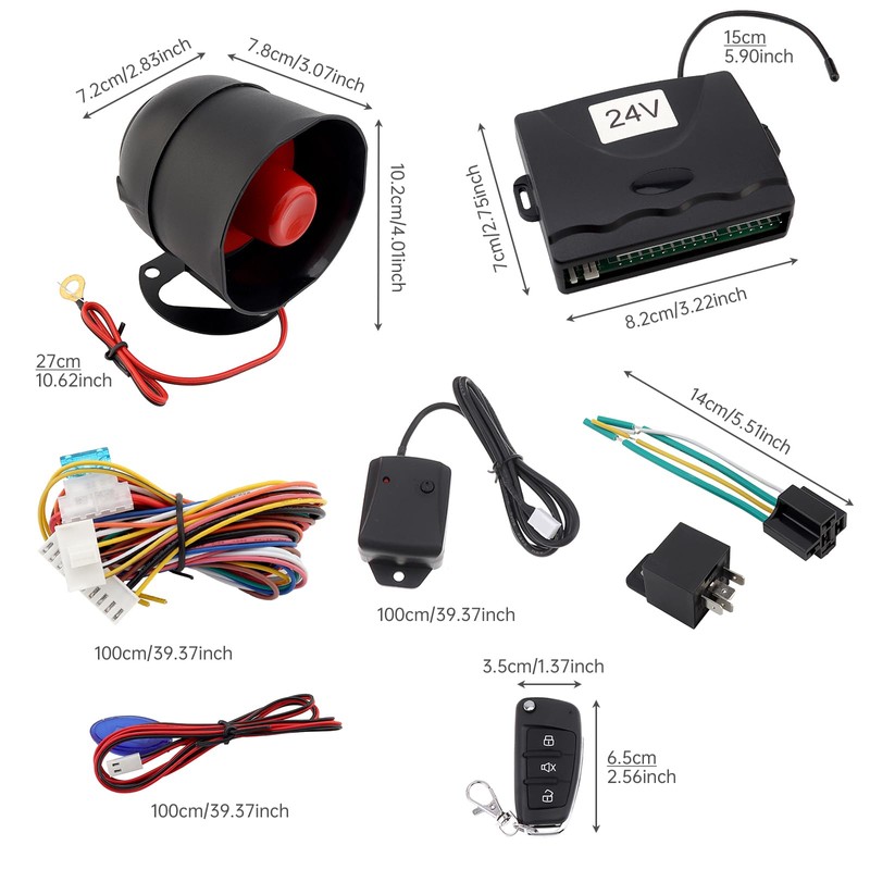 ePathChina Universal 24V Auto Car Alarm Keyless Entry System for