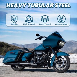 AEEAST Saddlebag Guards Fit for Harley-Davidson 2014-2025, Saddle Bag Guards Crash Bars Compatible with Touring Road Glide Street Glide Road King Electra Glide Ultra Limited CVO Tip-Over Bar Black