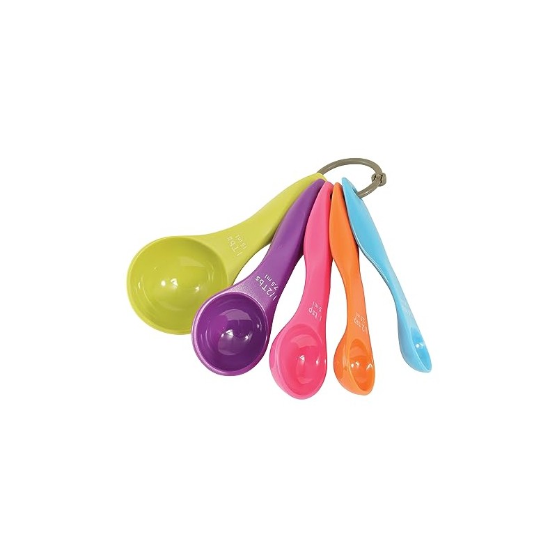 R&M International Colorful Measuring Spoons, 5-Piece Set