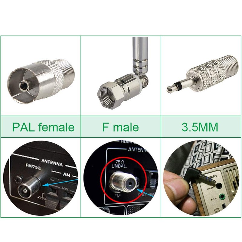 Superbat FM Telescopic Antenna Kit 75 Unbal F Type Connector