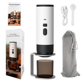 Citrigrain Portable Espresso Maker, 15-Bar Travel Coffee Machine with 7800mAh Battery, Self-Heating, Compatible with Ground Coffee & NS Capsules for Camping/RV/Office/Hiking