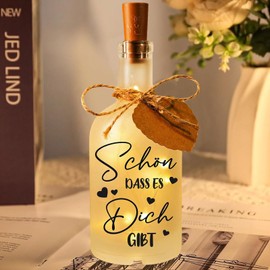 Betensh Geschenke für Frauen Led Flaschenlicht, Geschenk Freundin Stimmungslicht, Geschenk für Mama Led Flaschenlicht mit Spruch, Beste Freundin Geschenke Dekolicht, Leuchtdeko für Neujahr Geschenk(B)