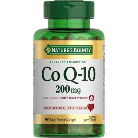 Natures Bounty CoQ-10, 200mg 80 cpsulas blandas, La coenzima Q-10 es uno de los principales suplementos recomendados para ayudar a promover la salud  