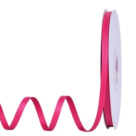 YAMA Hot Pink Grosgrain Ribbon 1/4 Inch 50 Yards Dark Pink Ribbon for Gift Wrapping Crafts Hair Bows Wedding Party Decoration