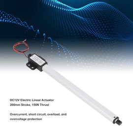 Micro Linear Actuator, 12V DC 8 Inch Stroke 150N 4mm / s Speed Mini Electric Linear Actuator, Linear Motion Actuator for Robotics, Industrial Automation, Home Appliances