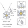Daisy Necklace for Women 925 Sterling Silver Leaf Necklace Daisy