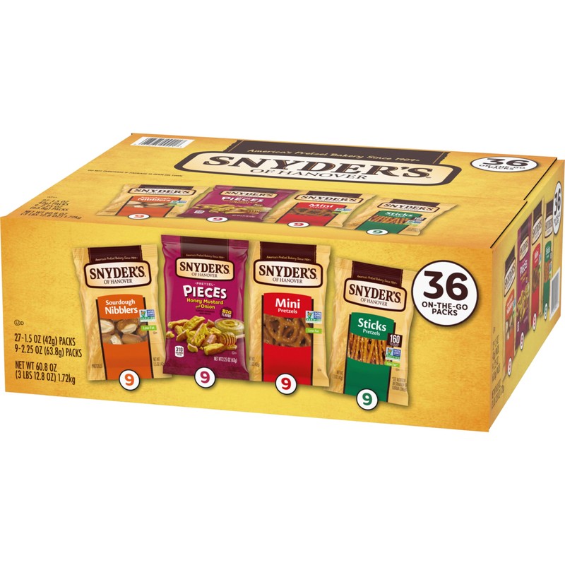 Snyder's of Hanover Variety Pack Pretzels, 36 Count Variety Pack