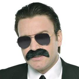 Amscan Good Fella Black Moustache - 1 Piece, Fits Most Teens and Adults - Perfect for Wacky Parties & Stage Performances