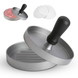 Burger Press Non-Stick with 100 Wax Paper Hamburger Press Maker with ABS Handle for Meat Patty Hamburger Food Grade Burger Patty Press