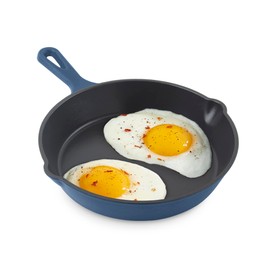 DASH Zakarian 7.5" Nonstick Cast Iron Skillet with Pour Spouts for Searing, Baking, Grilling, Roasting and More - Blue