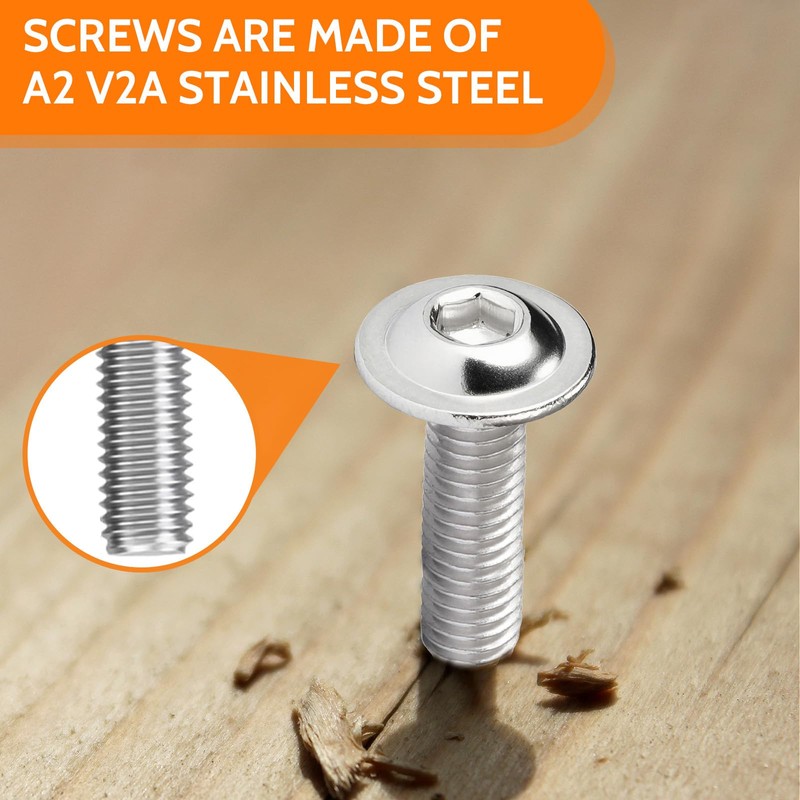 HAISHANG Pack of 10 M5 x 20 Screws, Rounded Head