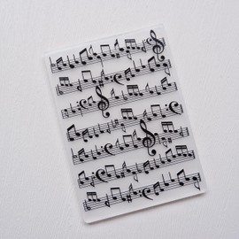 DIYology Music Note Embossing Folders for Card Making, Musical Notation Embossing Folder Template for DIY Paper Crafts Scrapbooking Polymer Clay Decoration