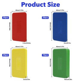 70 Stück Unterlegplatten Kunststoff, 60 x 40 mm Abstandshalter Kunststoff, PVC Ausgleichsplättchen, 1,5/3/5/10 mm Verglasungsklötze für Fenster, Glasbausteine, Türmontage-Ausgleich