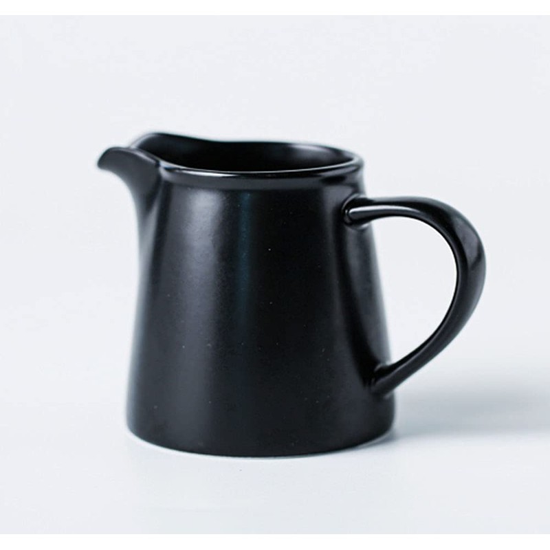 RockTrend Black Mini Simple Ceramic Coffee Milk Creamer Pitcher with