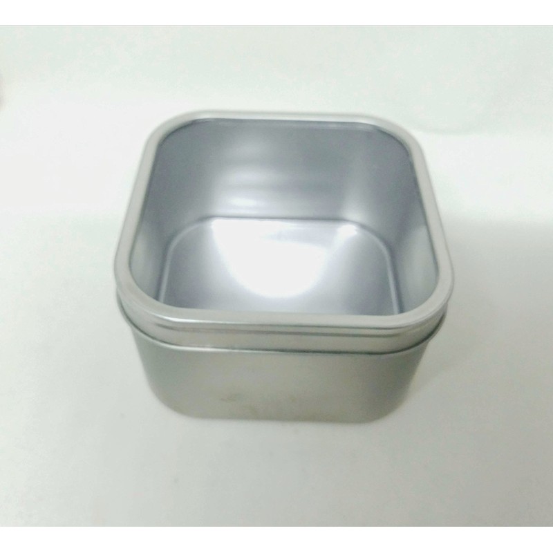 Generic Square Metal Tin Box Storage Containers with Windowed Lids