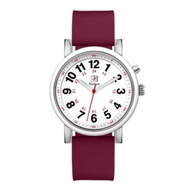 Blekon Original Nurse Watch - Medical Scrub Colors, Easy Read Light Up Dial, Second Hand, Water Resistant Watch (Maroon)