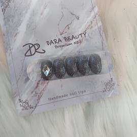 Next day delivery⭐Black glitter stone nail⭐ / 다음날발송⭐블랙글리터 스톤네일⭐