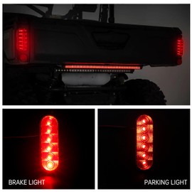 CPOWACE 1PCS LED Tail Light Compatible with 2016-2025 Can-Am Defender/Defender MAX HD5 HD8 HD10 Accessories UTV Smoked Black Parking & Brake Taillight Stop Lamp Assembly Replacement for 710004257
