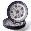 ONECCI Ceramic Salad Plate Set,Blue and White 8 inch Serving