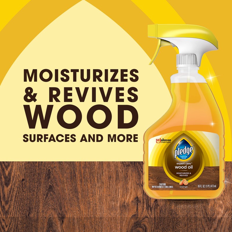 Pledge Wood Oil, Expert Care, Trigger, Orange Scent, 16 oz
