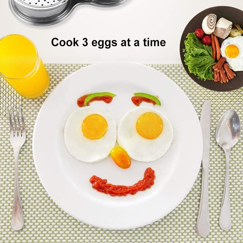 3-in-1 Egg Poachers, Non Stick Stainless Steel Grids, Quick Cooking,