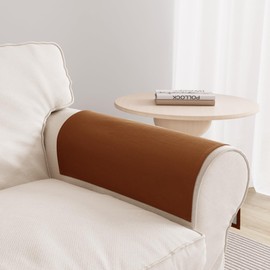 Joywell Armrest Covers Set of 2 - Textured Linen Blended, Pet-Proof Easy Fit Sofa Arm Protectors for Living Room, Recliner, Loveseat, Flat Edge Design Fits Lazy Boy, Armchair, Couch (Terracotta)