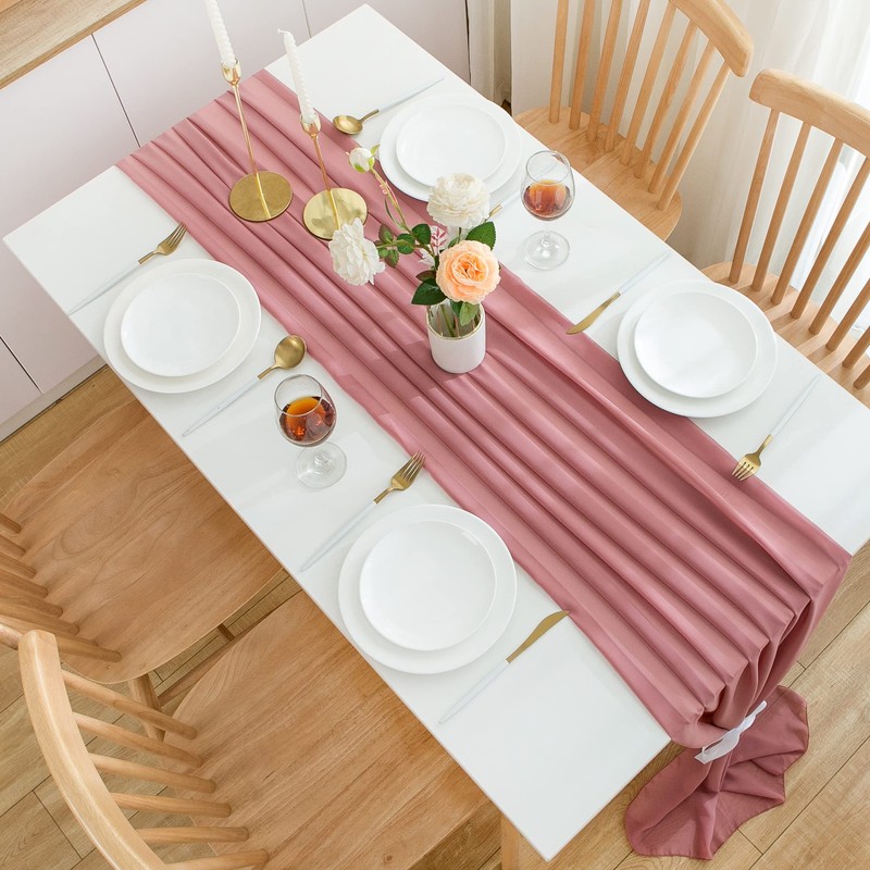 CHUQING Table Runner Chiffon, 70 x 300 cm, in Dusty