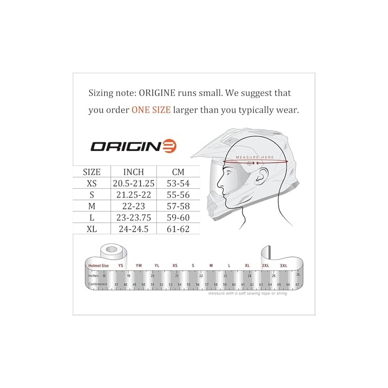 ORIGINE Motorcycle Open Face Scooter Helmet with Double Visor, ECE2206