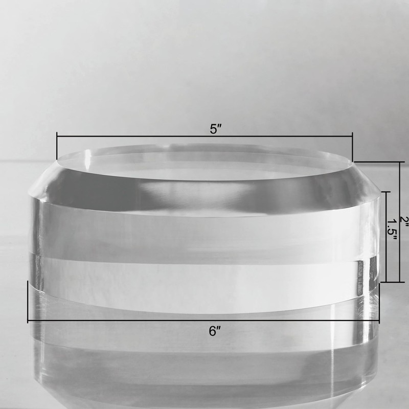 CiaoHER 2in Thickness Acrylic Disc Display Block Clear Polished Round