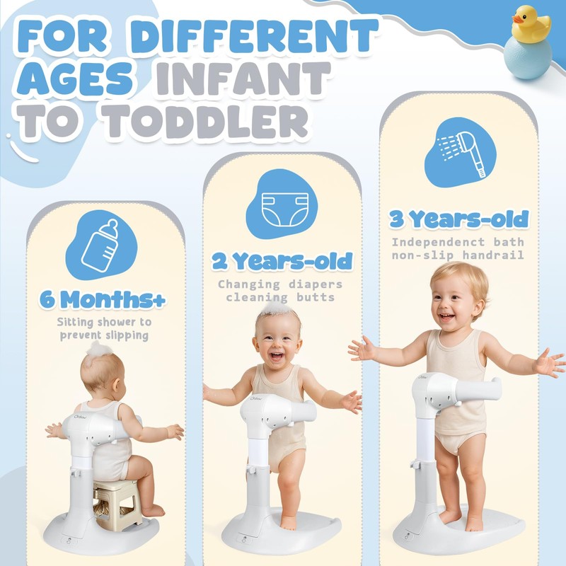 Orzbow Baby Shower Stand, Collapsible Baby Bath Stand with Foldable