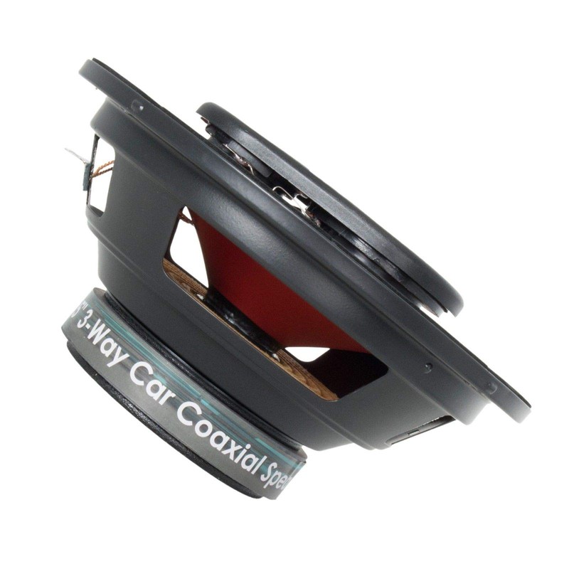 Pair of Audiobank 6.5" 400 Watt 3-Way Red Car Audio