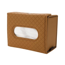 Motoforti Universal Car Tissue Holder Tissues Box Cover Car Backseat Extra Large Tissue Organization, 17.5x13.5x8cm Faux Leather Brown